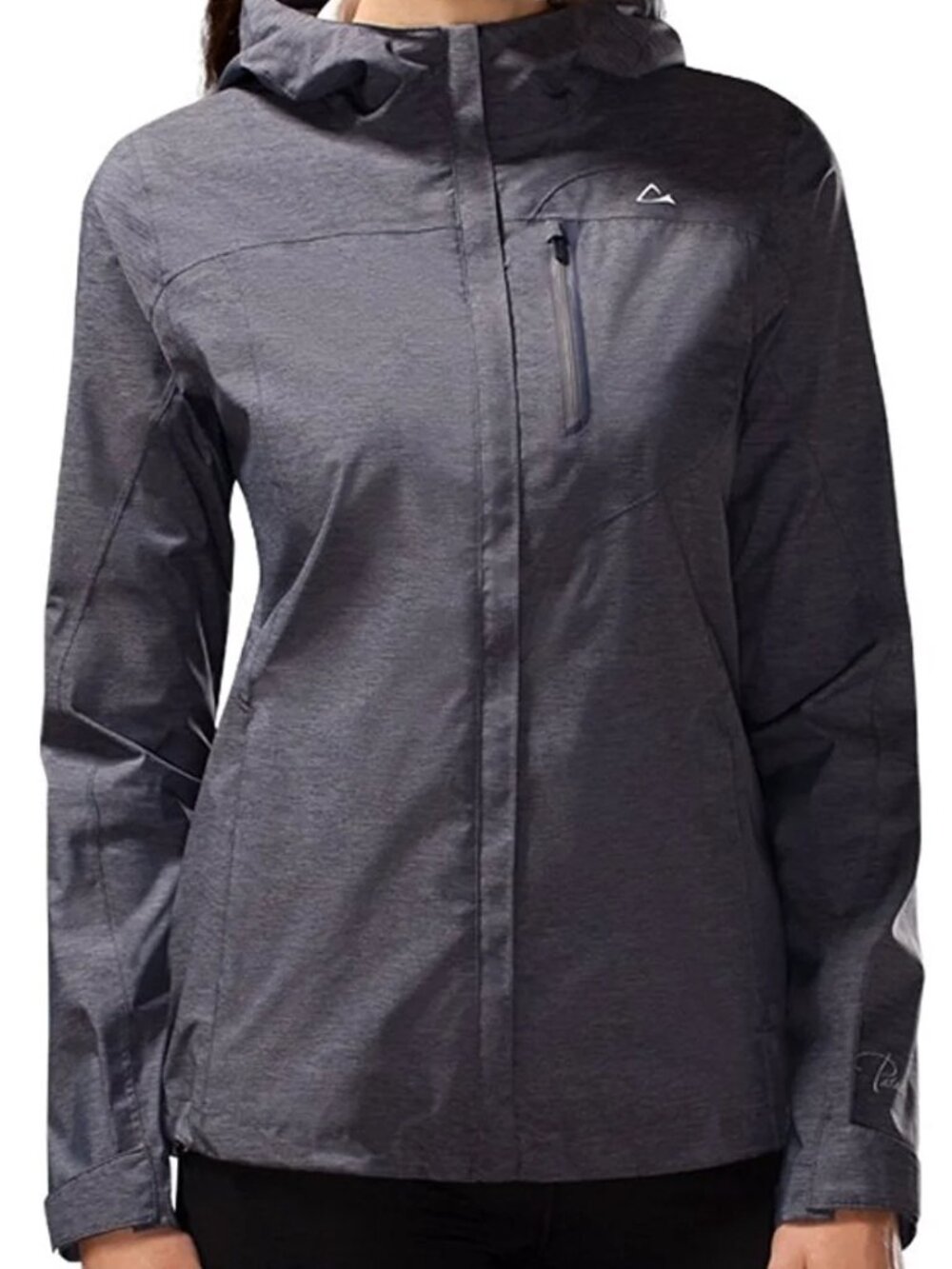 Paradox Lightweight Fully Taped Packable Rain Jacket Grey Full Zip Hood Size XL.